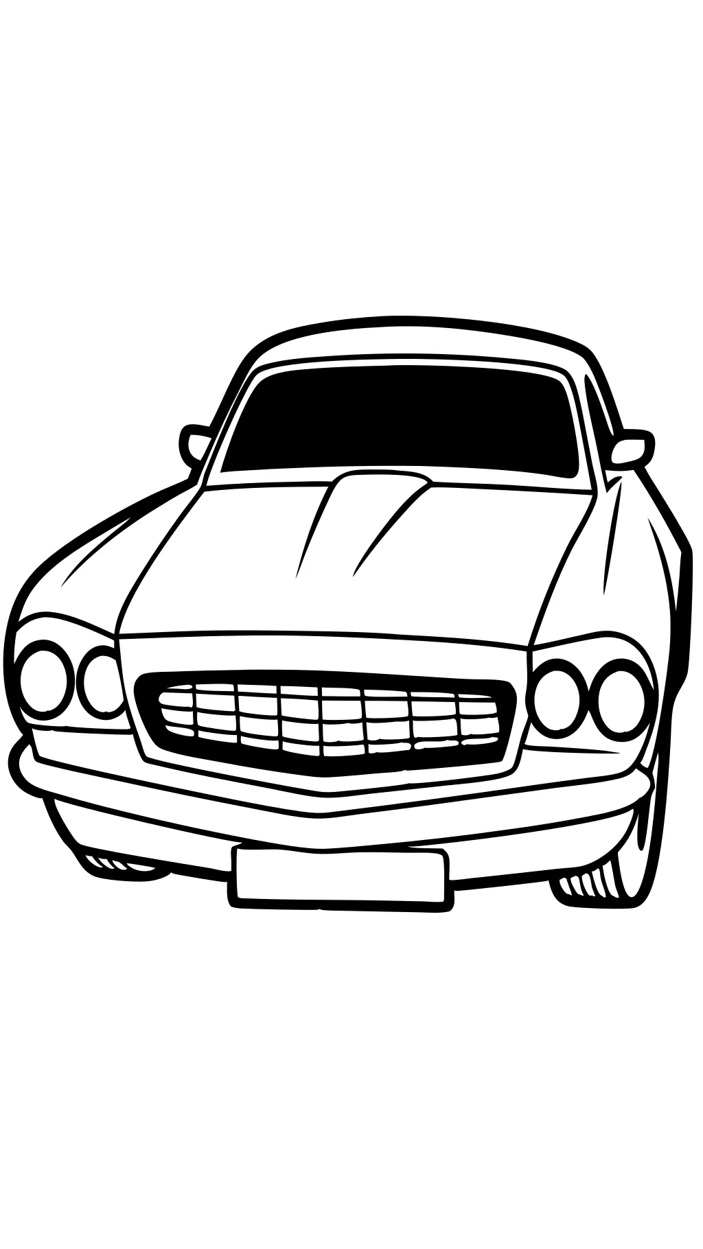 coloriages dessins de voiture en noir et blanc